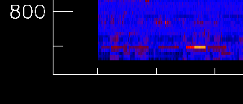 Spectrogram with power at GSM band